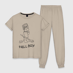 Пижама хлопковая женская Bart hellboy Lill Peep, цвет: миндальный