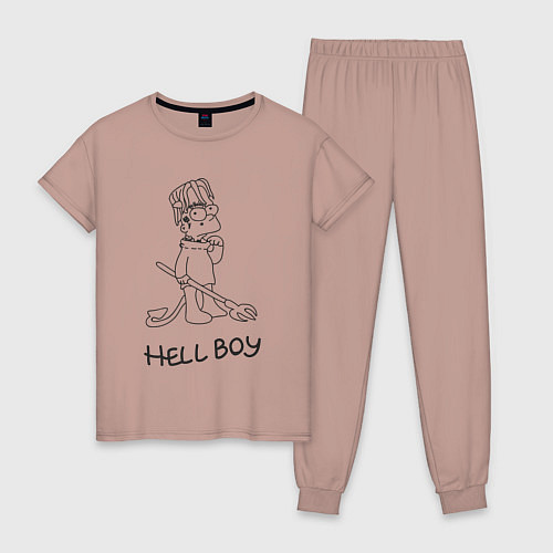Женская пижама Bart hellboy Lill Peep / Пыльно-розовый – фото 1