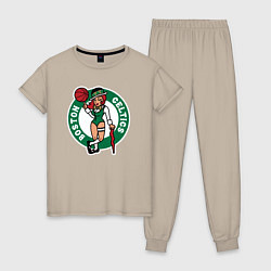 Пижама хлопковая женская Boston Celtics girl, цвет: миндальный