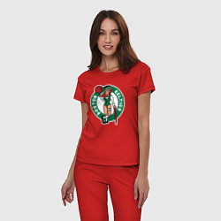 Пижама хлопковая женская Boston Celtics girl, цвет: красный — фото 2