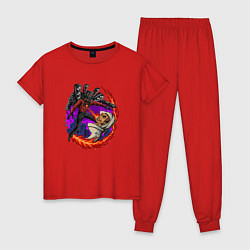 Пижама хлопковая женская Skibidi toilet vs titan Speakerman, цвет: красный