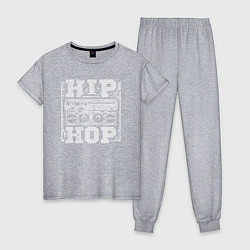 Пижама хлопковая женская Hip hop life, цвет: меланж