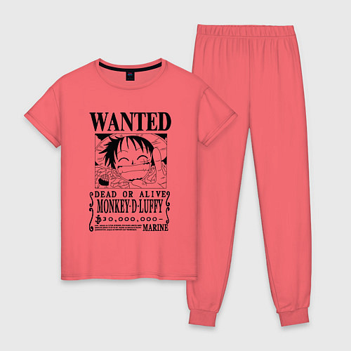 Женская пижама Первая листовка Луффи Ван Пис / Коралловый – фото 1