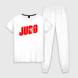 Пижама хлопковая женская Judo red, цвет: белый