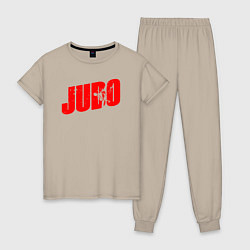 Пижама хлопковая женская Judo red, цвет: миндальный