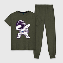 Пижама хлопковая женская Космонавт dab, цвет: меланж-хаки