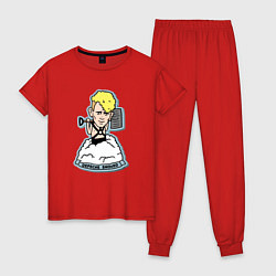 Пижама хлопковая женская Martin Gore - Depeche Snowed, цвет: красный