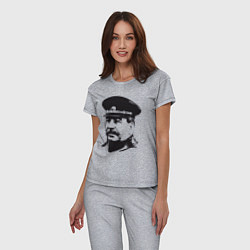 Пижама хлопковая женская Сталин в фуражке, цвет: меланж — фото 2