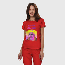 Пижама хлопковая женская Винтажный робот Кей, цвет: красный — фото 2