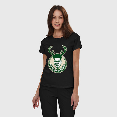 Женская пижама Яннис олень / Черный – фото 3