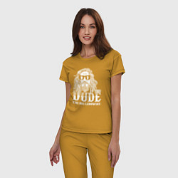 Пижама хлопковая женская Чувак, цвет: горчичный — фото 2
