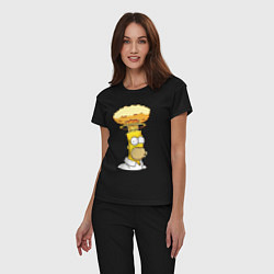 Пижама хлопковая женская Бомбанувший Гомер, цвет: черный — фото 2