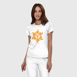 Пижама хлопковая женская Символ славянского велеса, цвет: белый — фото 2