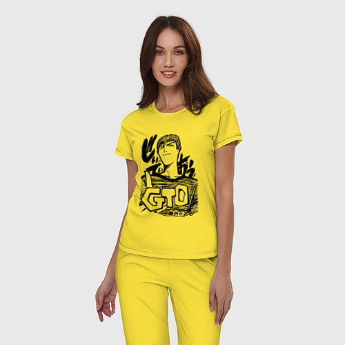 Женская пижама Эйкити Онидзука - GTO / Желтый – фото 3