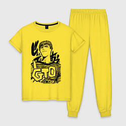 Пижама хлопковая женская Эйкити Онидзука - GTO, цвет: желтый