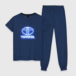 Пижама хлопковая женская Toyota neon, цвет: тёмно-синий