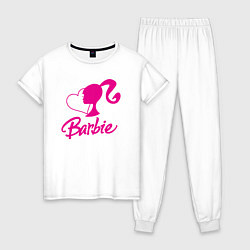 Пижама хлопковая женская Barbie heart, цвет: белый