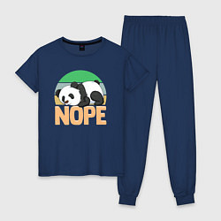 Пижама хлопковая женская Panda nope, цвет: тёмно-синий