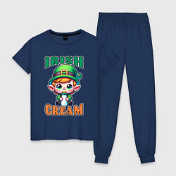 Пижама хлопковая женская Irish Cream, цвет: тёмно-синий