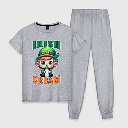Пижама хлопковая женская Irish Cream, цвет: меланж