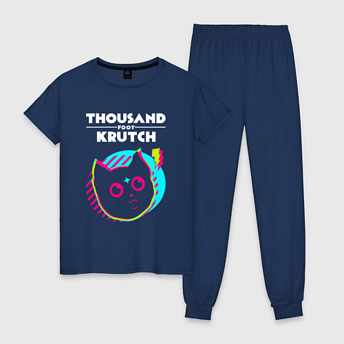 Женская пижама Thousand Foot Krutch rock star cat / Тёмно-синий – фото 1