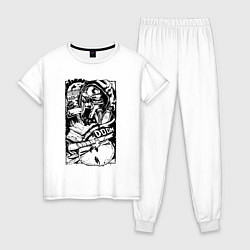 Пижама хлопковая женская Wu tang - Mf doom, цвет: белый