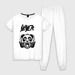 Пижама хлопковая женская Slayer - rock panda, цвет: белый