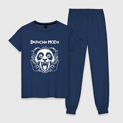 Пижама хлопковая женская Depeche Mode rock panda, цвет: тёмно-синий
