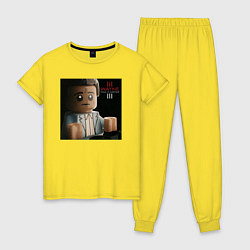 Пижама хлопковая женская Feel like dying, цвет: желтый