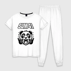 Пижама хлопковая женская Sum41 - rock panda, цвет: белый
