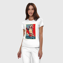 Пижама хлопковая женская Камина Гуррен Дан - hope, цвет: белый — фото 2