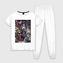 Пижама хлопковая женская Евангелион Аска Лэнгли Сорью, цвет: белый