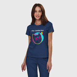 Пижама хлопковая женская The Cranberries rock star cat, цвет: тёмно-синий — фото 2