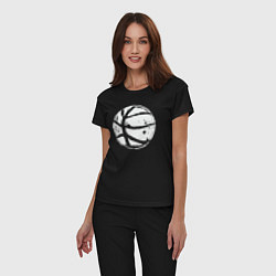 Пижама хлопковая женская Basket balls, цвет: черный — фото 2