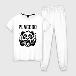 Пижама хлопковая женская Placebo - rock panda, цвет: белый