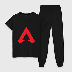 Пижама хлопковая женская Logo apex legends, цвет: черный