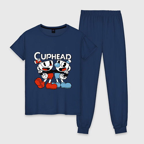 Женская пижама Cuphead and Mugman / Тёмно-синий – фото 1