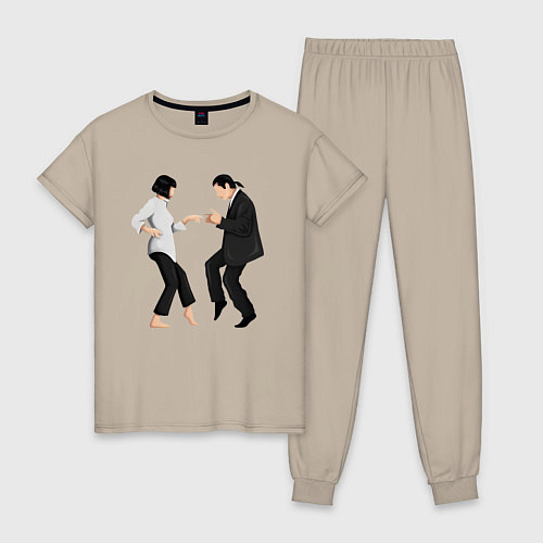 Женская пижама Криминальное чтиво танец / Миндальный – фото 1