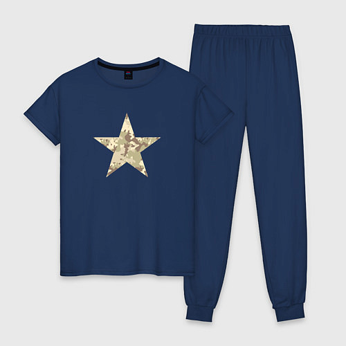 Женская пижама Звезда камуфляж песочный / Тёмно-синий – фото 1
