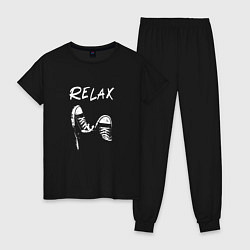 Пижама хлопковая женская Relax, цвет: черный