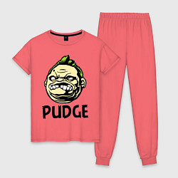 Пижама хлопковая женская Pudge Face, цвет: коралловый