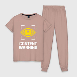 Женская пижама Content Warning logo
