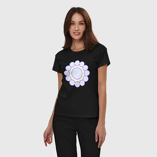 Женская пижама Круг из окружностей / Черный – фото 3