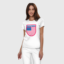 Пижама хлопковая женская United States, цвет: белый — фото 2