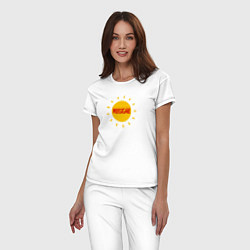 Пижама хлопковая женская Солнечное регги, цвет: белый — фото 2