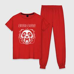 Пижама хлопковая женская Crystal Castles rock panda, цвет: красный