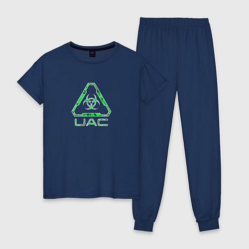 Женская пижама UAC зелёный повреждённый / Тёмно-синий – фото 1
