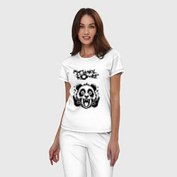 Пижама хлопковая женская My Chemical Romance - rock panda, цвет: белый — фото 2
