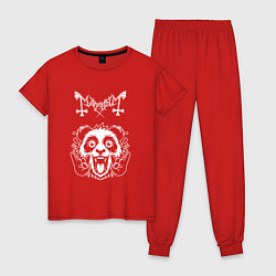 Пижама хлопковая женская Mayhem rock panda, цвет: красный