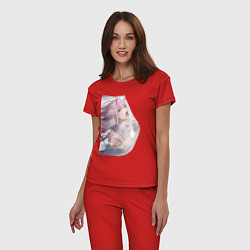 Пижама хлопковая женская Милый во Франксе Zero Two, цвет: красный — фото 2